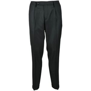 Michael Coal, Heren, Broeken, Zwart, Maat: W34 Wol,