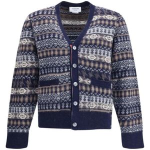 Thom Browne, Heren, Truien, Veelkleurig, Maat: M Wol,