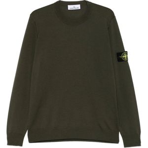 Stone Island, Heren, Truien, Groen, Maat: S Wol,
