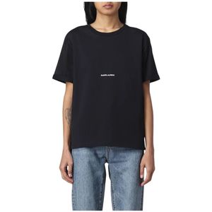 Saint Laurent, Dames, Tops, Zwart, Maat: M Katoen,