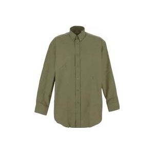 Katoenen overhemd in Burberry-stijl , Beige , Heren , Maat: S