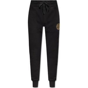 Versace Jeans Couture - Zwarte Joggingbroek - Katoen - Met Gouden Details