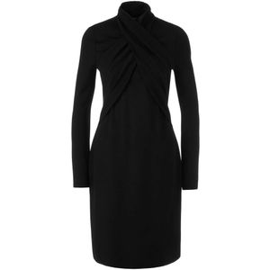 Marc Cain, Dames, Jurken, Zwart, Maat: S Leer,