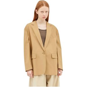 Max Mara, Dames, Jassen, Beige, Maat: 2XS Katoen,