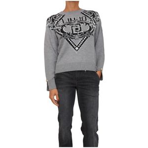 Liu Jo, Dames, Truien, Grijs, Maat: XS Wol,