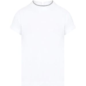 Brunello Cucinelli, Dames, Tops, Wit, Maat: S Katoen,