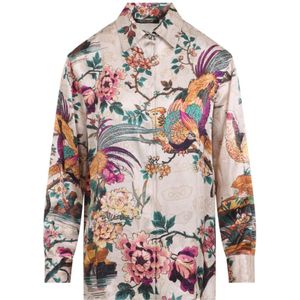 Roberto Cavalli, Dames, Blouses & Shirts, Veelkleurig, Maat: 2XS Zijde,