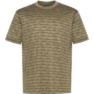 Emporio Armani, Heren, Tops, Groen, Maat: M Katoen,