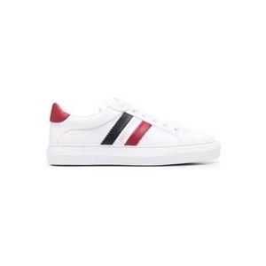 Moncler Leren Side-Stripe Sneakers , White , Dames , Maat: 40 1/2 EU