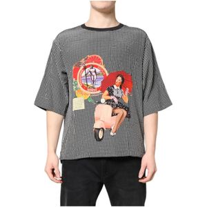 Dolce & Gabbana - Graphic Print T-shirt - Zwart en Wit - Korte Mouwen