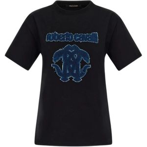 Roberto Cavalli, Dames, Tops, Zwart, Maat: XS Katoen,