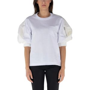 Sacai, Dames, Tops, Wit, Maat: M Katoen,