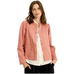 IN Front, Dames, Jassen, Roze, Maat: S Linnen,
