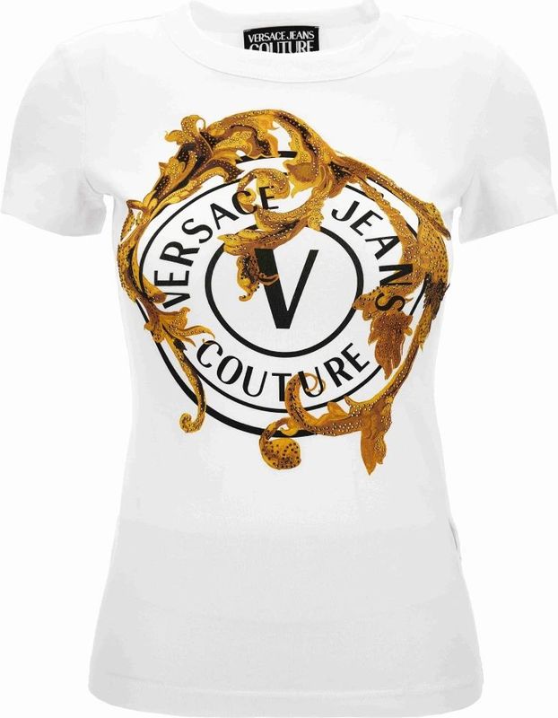 Versace Jeans Couture - Shirt - Karamel - Donkergeel - Zwart - Wit