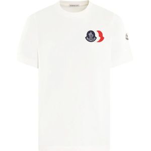 Moncler, Heren, Tops, Wit, Maat: L