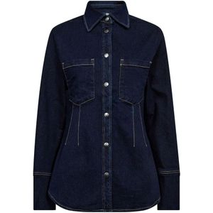 Co'Couture, Dames, Blouses & Shirts, Blauw, Maat: XS Denim,