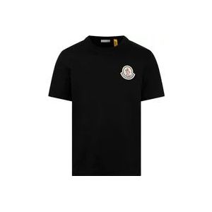 Moncler Pharrell Logo Katoenen T-Shirt , Black , Heren , Maat: M