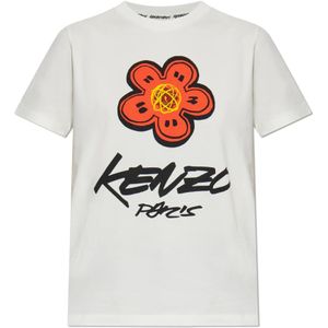 Kenzo - T-shirt met Bedrukt Logo - Wit - Dames