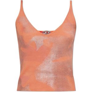 Diesel, Dames, Tops, Oranje, Maat: L Katoen,
