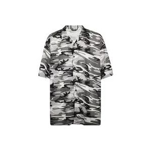 Balenciaga Grijze Camouflage Print Shirt voor Heren , Gray , Heren , Maat: S