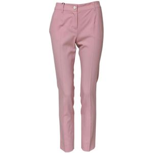 Dolce & Gabbana, Dames, Broeken, Roze, Maat: 3XS Wol,