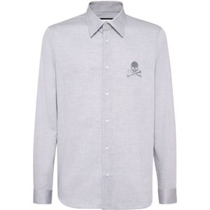Philipp Plein, Heren, Overhemden, Grijs, Maat: M