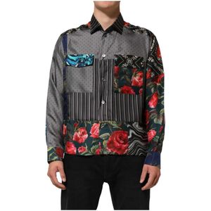 Dolce & Gabbana, Heren, Overhemden, Veelkleurig, Maat: M Zijde,