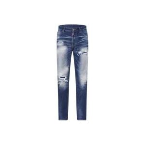 Dsquared2 Slim-Fit Distressed Blue Jeans , Blue , Heren , Maat: M