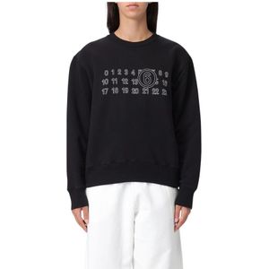 MM6 Maison Margiela, Dames, Sweatshirts & Hoodies, Zwart, Maat: M Katoen,