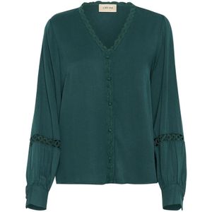 Cream, Dames, Blouses & Shirts, Groen, Maat: L Viscose,