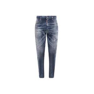 Dsquared2 Blauwe Jeans met Vernietigd Effect, Gemaakt in Italië , Blue , Heren , Maat: S