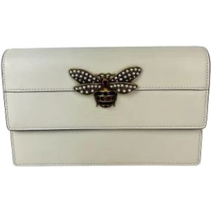 Gucci Vintage, Dames, Pre-owned, Wit, Maat: ONE Size Leer,