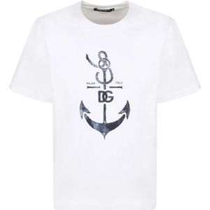 Dolce & Gabbana, Heren, Tops, Wit, Maat: S Katoen,
