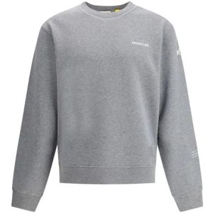Moncler, Heren, Sweatshirts & Hoodies, Grijs, Maat: L Katoen,