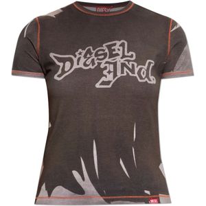 Diesel, Dames, Tops, Bruin, Maat: L Leer,