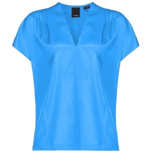 Pinko, Dames, Tops, Blauw, Maat: S Zijde,