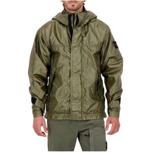 Stone Island, Heren, Jassen, Groen, Maat: S Poliester,