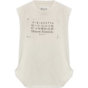 Maison Margiela, Dames, Tops, Beige, Maat: S Katoen,