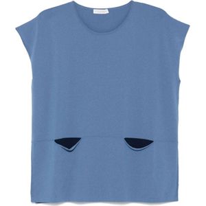 Le Tricot Perugia, Dames, Tops, Blauw, Maat: XL Viscose,