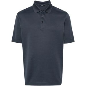 Herno, Heren, Tops, Blauw, Maat: S Katoen,