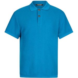 Roberto Cavalli, Heren, Tops, Blauw, Maat: M Katoen,