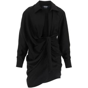 Jacquemus, Dames, Jurken, Zwart, Maat: M Katoen,