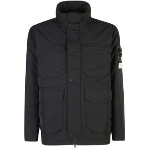 Stone Island, Heren, Jassen, Zwart, Maat: M