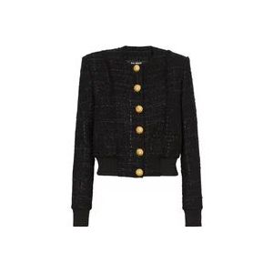 Balmain Tweed jas , Black , Dames , Maat: M