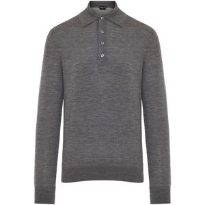 Tom Ford, Heren, Tops, Grijs, Maat: M Wol,