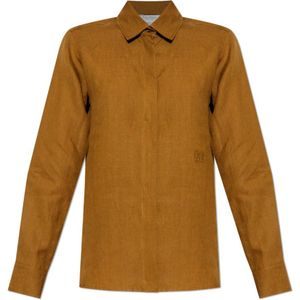 Max Mara, Dames, Blouses & Shirts, Bruin, Maat: 2XS Linnen,