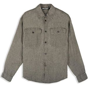 Palm Angels, Heren, Overhemden, Grijs, Maat: S