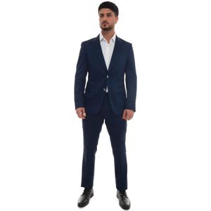 Hugo, Heren, Pakken, Blauw, Maat: M Linnen,