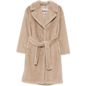 Herno, Dames, Mantels, Beige, Maat: S Leer,