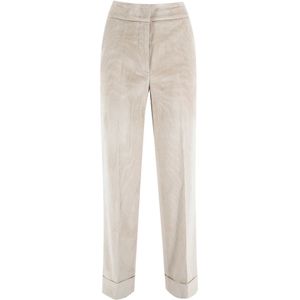 Peserico, Dames, Broeken, Beige, Maat: L Katoen,